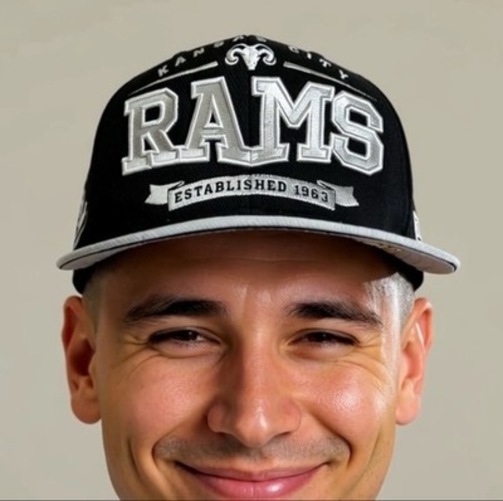 FSBN Kansas City Rams Vintage Snapback Hat Cap Black Gray One Size Adjustable